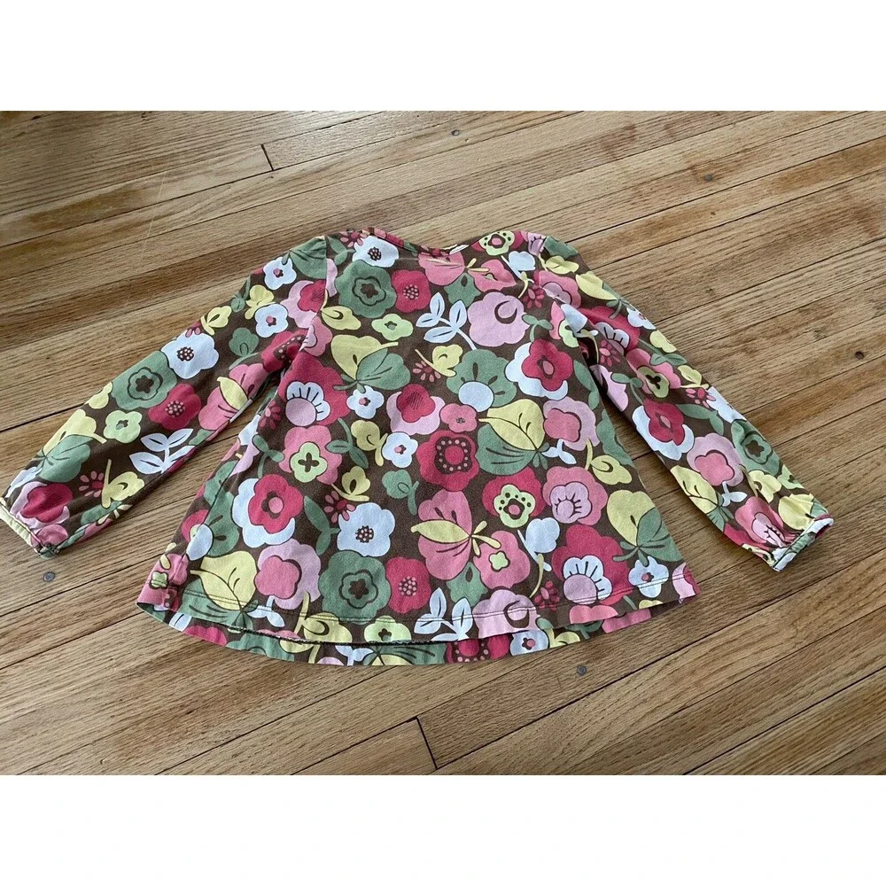OshKosh B’gosh Girl 4T Flower Shirt Pink And Free EUC